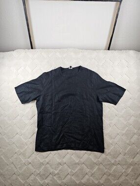 COS Linen Oversized Boxy Top Womens Extra Large Black Pullover